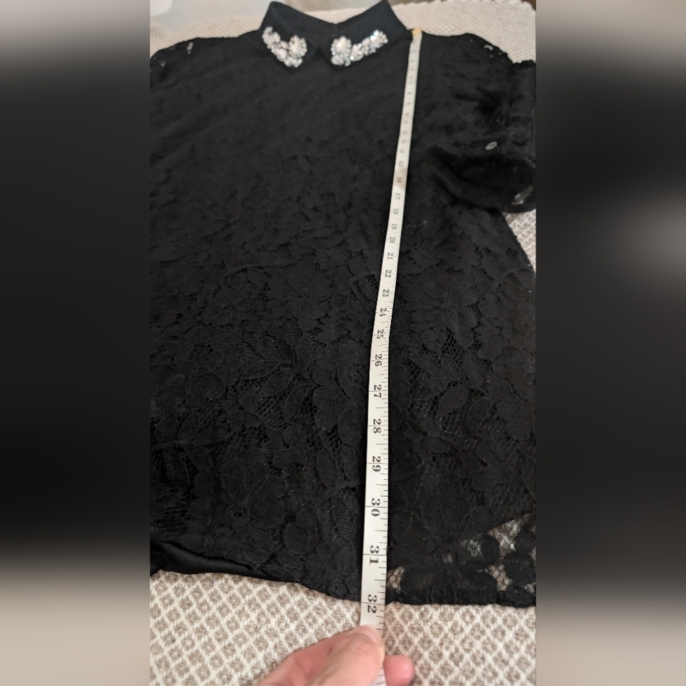 ASOS Black Lace Long Sleeve Dress - Picture 7 of 9